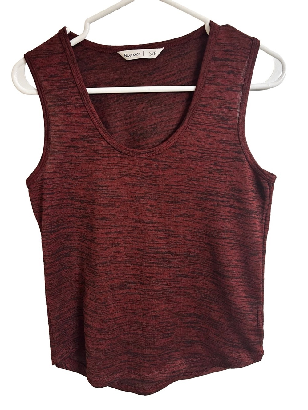 Bluenotes Women’s Burgundy Space-Dye Scoop Neck Tank Top size S